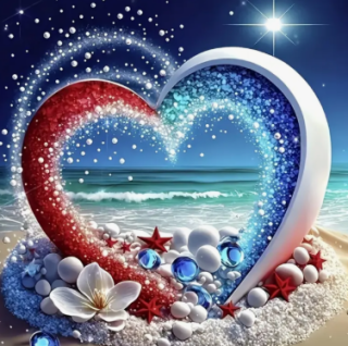 Diamond Painting Herz am Strand